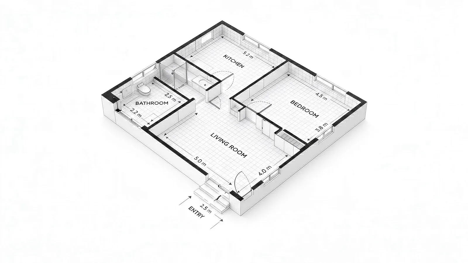 Architect in Shillong — 3D floorplan visualization by Megha Studio